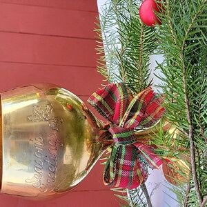 Brass Engraved "Seasons Greetings" Vintage Goblet